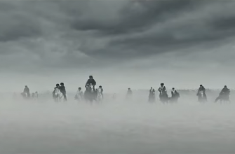 Казаки на лошадях в поле в тумане